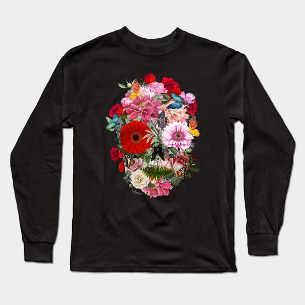 skull, cool skull, floral skull Long Sleeve T-Shirt by Collagedream
